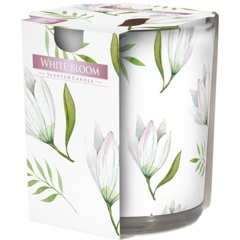 Lumanare parfumata in pahar imprimat White bloom SN72S-42 Lumanare parfumata in pahar imprimat White bloom SN72S-42