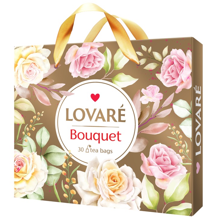 Ceai in asortiment 30 pliculete, 6 feluri a cate 5 pliculete fiecare, Set Lovare Bouquet, LOVARE, 57.5g