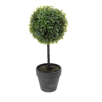 Planta artificiala buxus in ghiveci gri H 40 cm Diam 16 cm Planta artificiala buxus in ghiveci gri H 40 cm Diam 16 cm