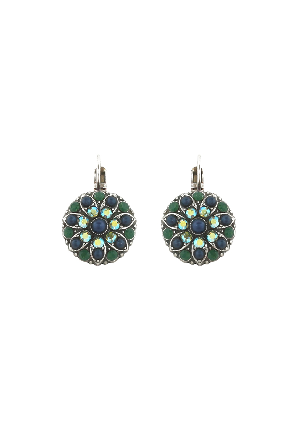 Roxannes - Mariana Jewellery, Cercei decorati cu cristale si perle, Verde/Bleumarin