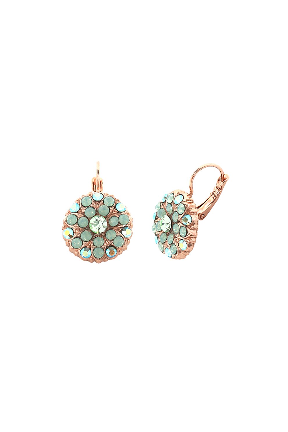 Roxannes - Mariana Jewellery, Cercei placati cu aur si cu cristale, Auriu/Verde