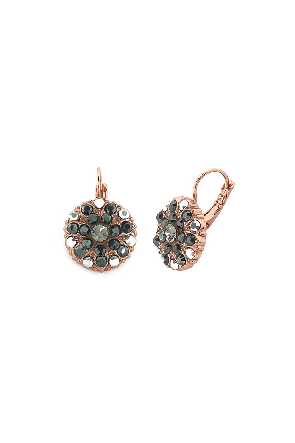 Roxannes - Mariana Jewellery, Cercei placati cu aur si cu cristale, Auriu/Negru