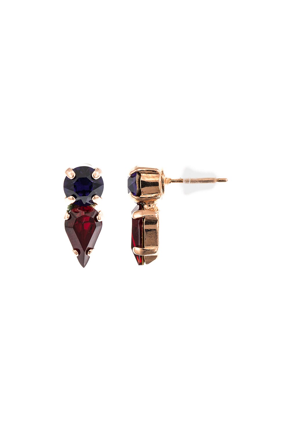 Roxannes - Mariana Jewellery, Cercei drop cu cristale, Negru/Rosu inchis