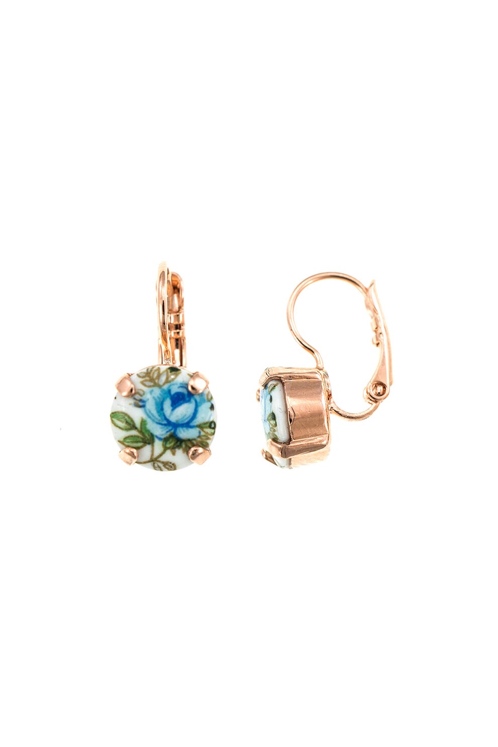 Roxannes - Mariana Jewellery, Cercei cu placaj de aur rose de 24K, Auriu/Albastru/Verde