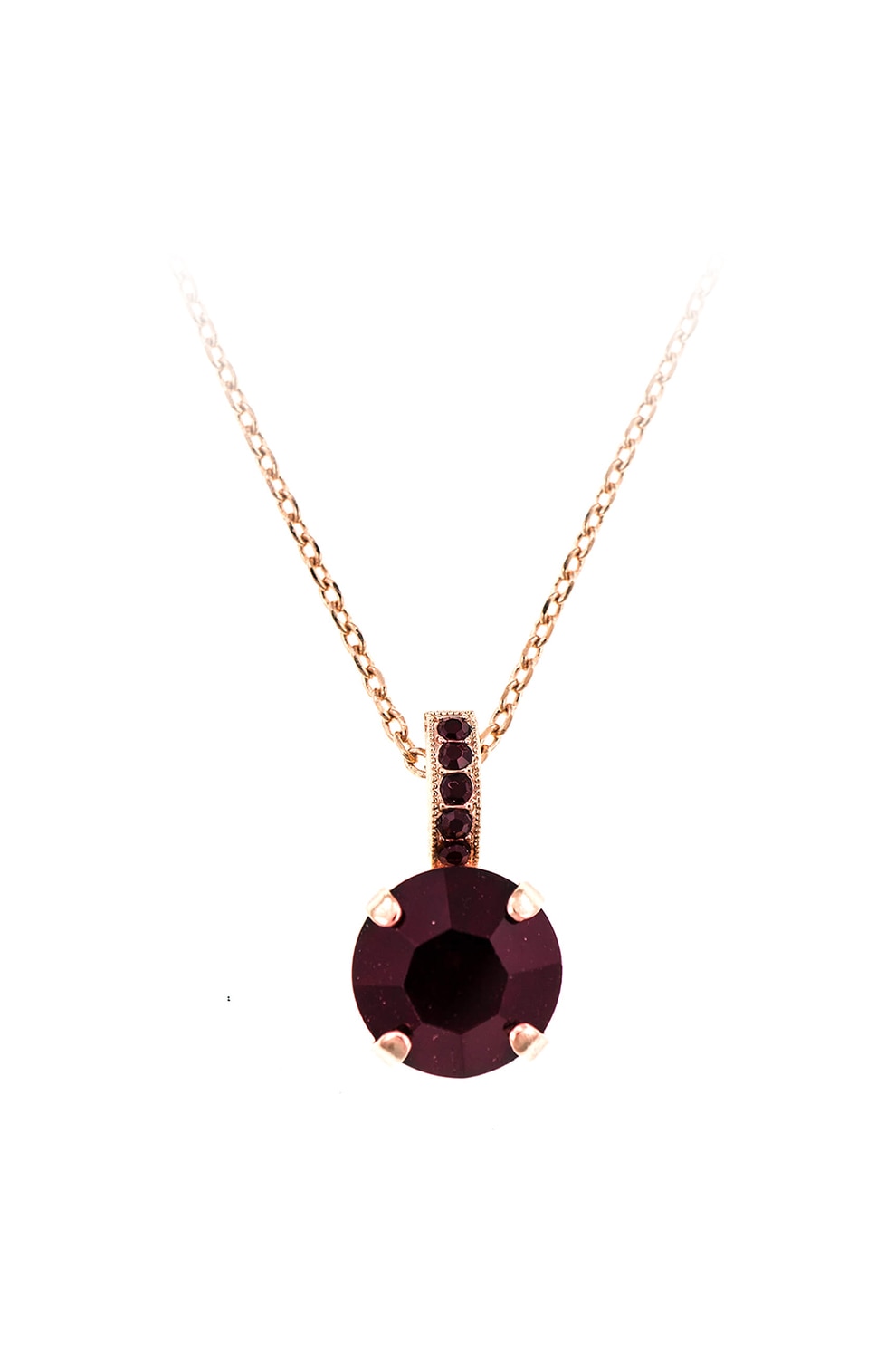 Roxannes - Mariana Jewellery, Colier cu placaj de aur rose de 24K si cristale, Auriu rose/Violet