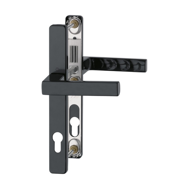 Maner usa termopan, Hoppe Toulon, exterior, 92 x 30 mm, material aluminiu, culoare negru F9005