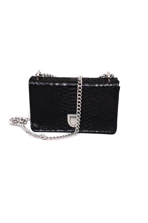 Geanta dama Afrodita, Gento Accessories, Print Snake, 16 x 22 x 10, Negru, 22 x 16 x 10 cm