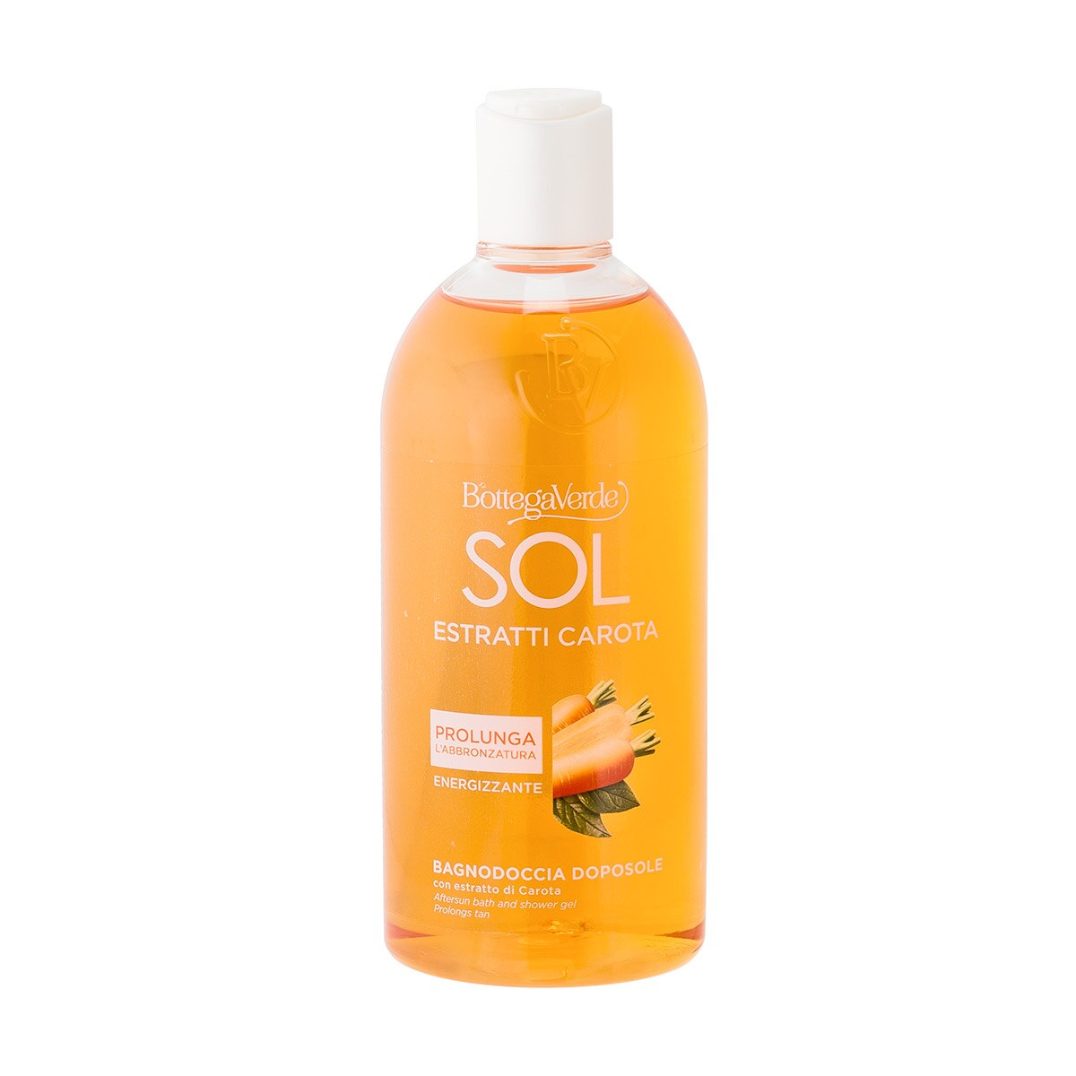 Gel de dus energinat, dupa expunerea la soare, cu extract de morcov - SOL Estratti, 400 ML, Bottega Verde