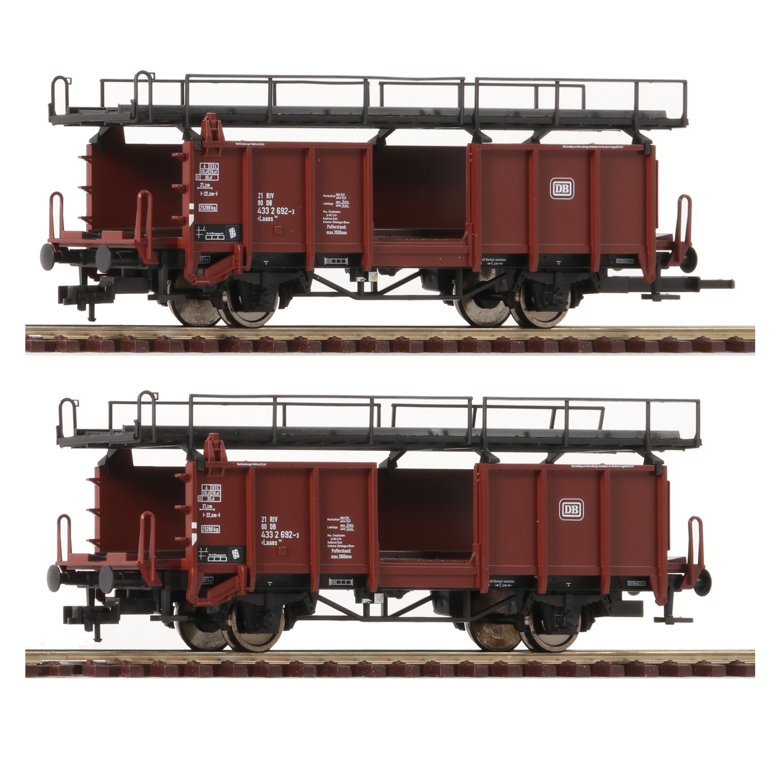 Set 2 vagoane transport auto, Fleischmann, plastic, multicolor, 522401