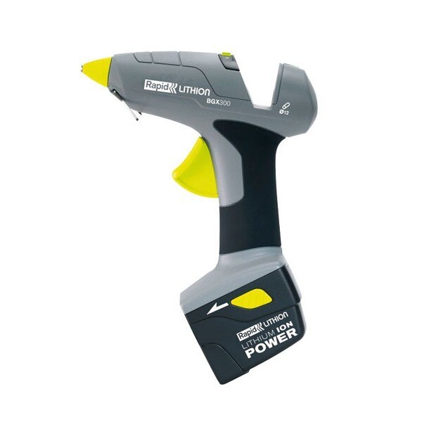 Pistol de lipit Rapid BGX300 cu acumulatori Li-Ion, 30W, 250g/h, diametru 12mm