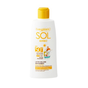 Lapte de corp pentru copii cu protectie inalta, rezistent la apa - Sol Bimbo, 200 ML, Bottega Verde Lapte de corp pentru copii cu protectie inalta, rezistent la apa - Sol Bimbo, 200 ML, Bottega Verde