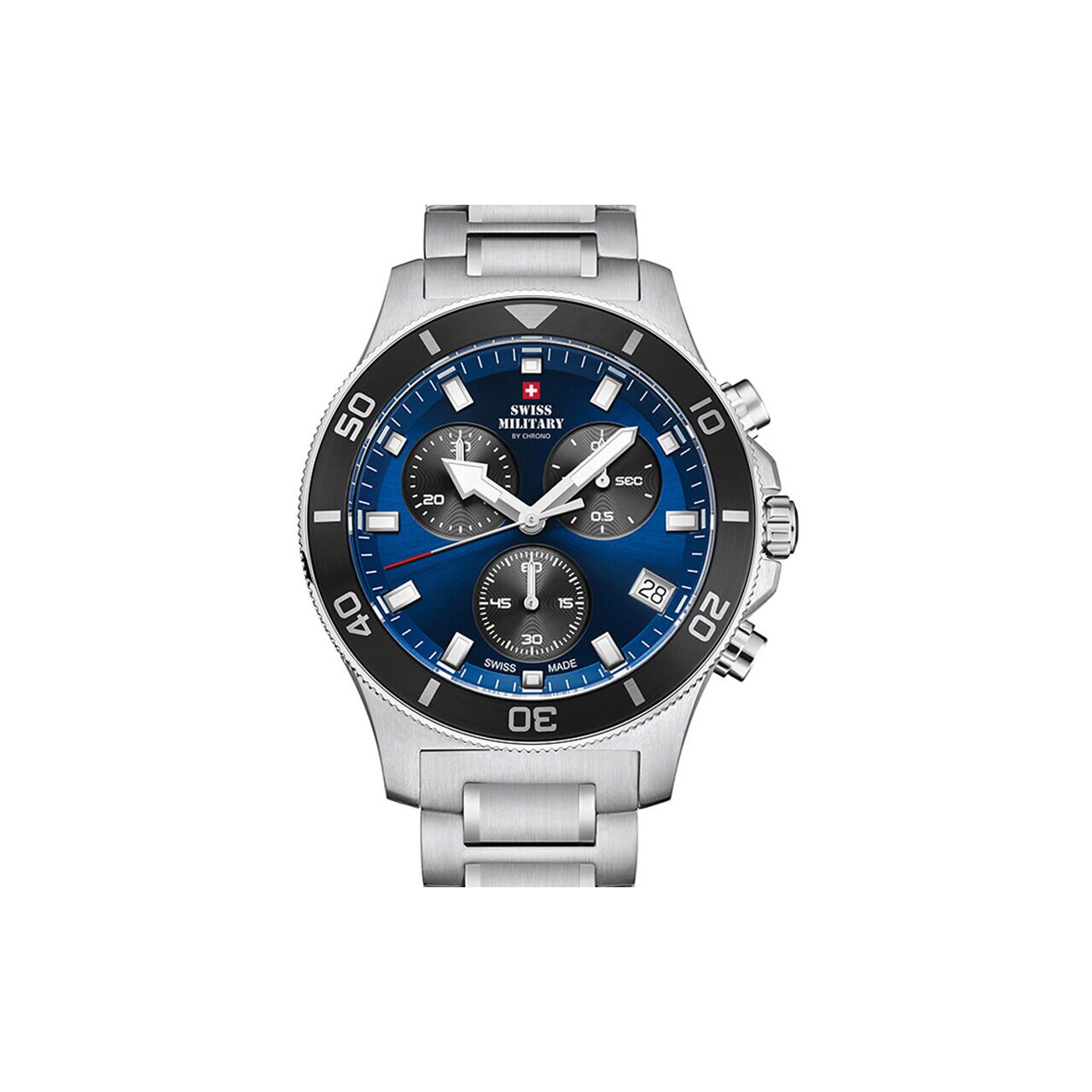 Ceas barbatesc Swiss Military SM34067.11, 42 mm, 10ATM, Argintiu