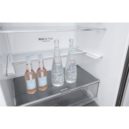 Combina frigorifica LG GBF569NSAZB, 451 l, NoFrost, Clasa A++, Doorcooling+, WiFi, Dozator apa, H 185 cm, Inox