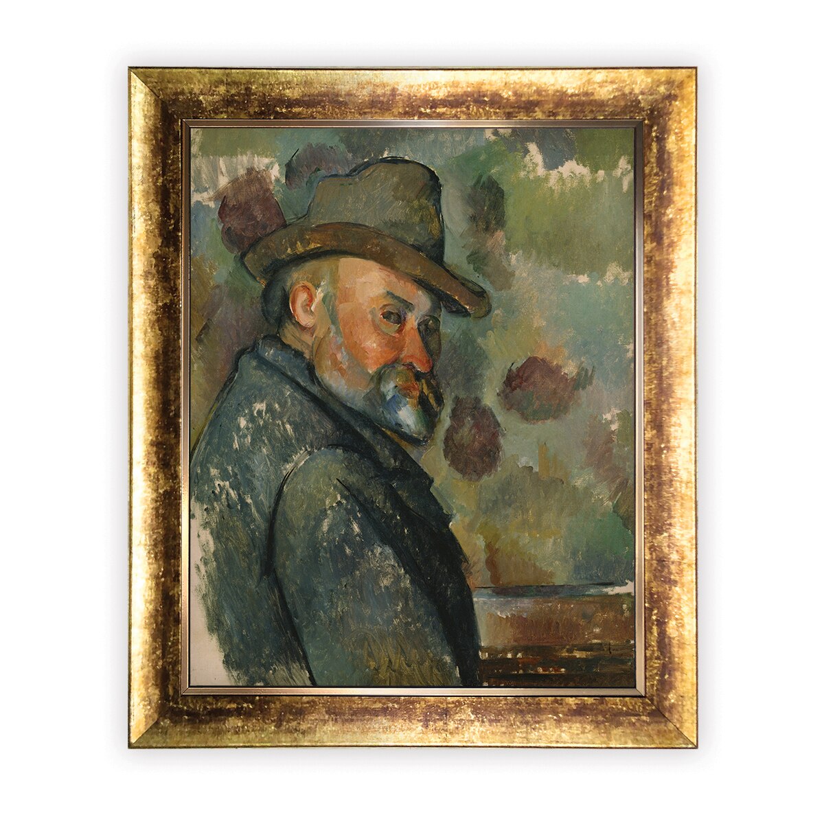 Tablou Inramat - Cezanne - Self-Portrait with a Hat, Rama Auriu, 40 x 50 cm