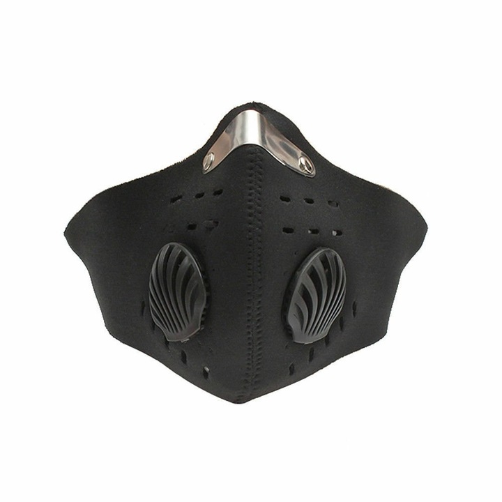 Защитна неопренова маска против прах с активен въглен WoW Gadgets Shop, N95, fpp2, черна