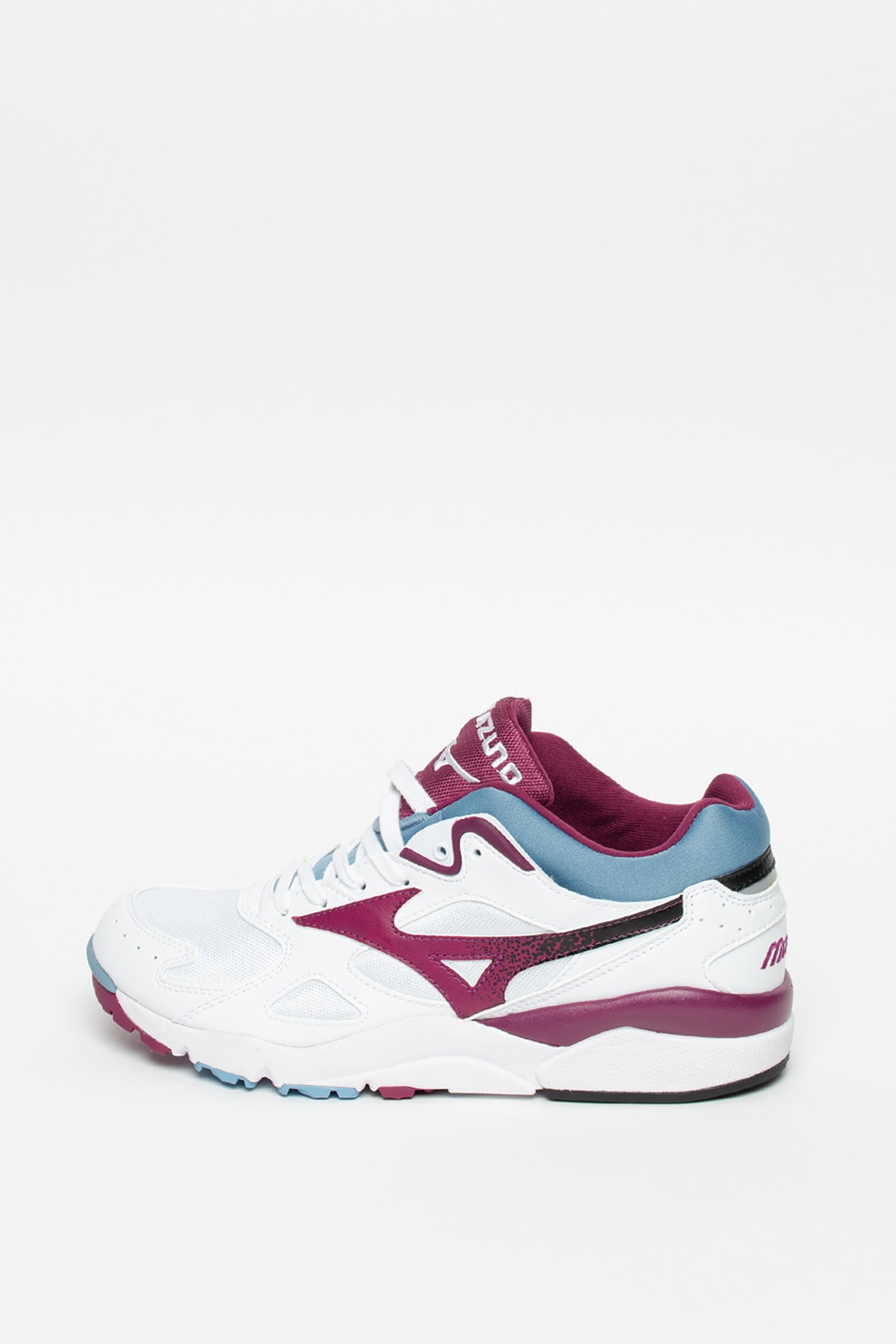 Mizuno, Pantofi sport din piele ecologica cu insertii din plasa Sky Medal, Alb/Violet, 5