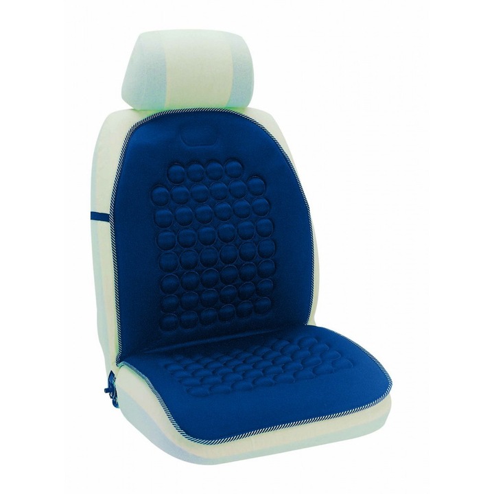 Husa scaun auto unversala , masaj cu magneti , de culoare albastra