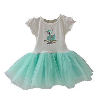 Rochita Lebada turquaz cu tiul bufant, Alb/Turcoaz, 74 CM Rochita Lebada turquaz cu tiul bufant, Alb/Turcoaz, 74 CM