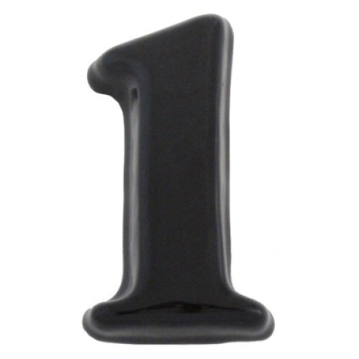 Kerámia házszám 1 fekete 12cm