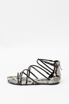 NINE WEST, Sandale de piele ecologica cu talpa plata Whisper NINE WEST, Sandale de piele ecologica cu talpa plata Whisper