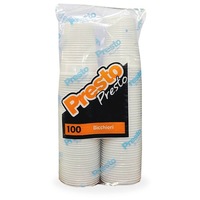 Pahare Plastic Presto, 200 ml, 100 Bucati/Set, Culoare Alba