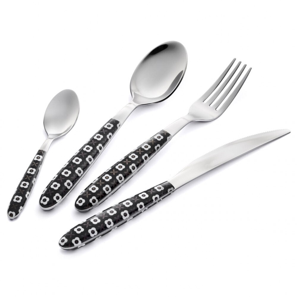 Set tacam Jaquard Negru 24 piese