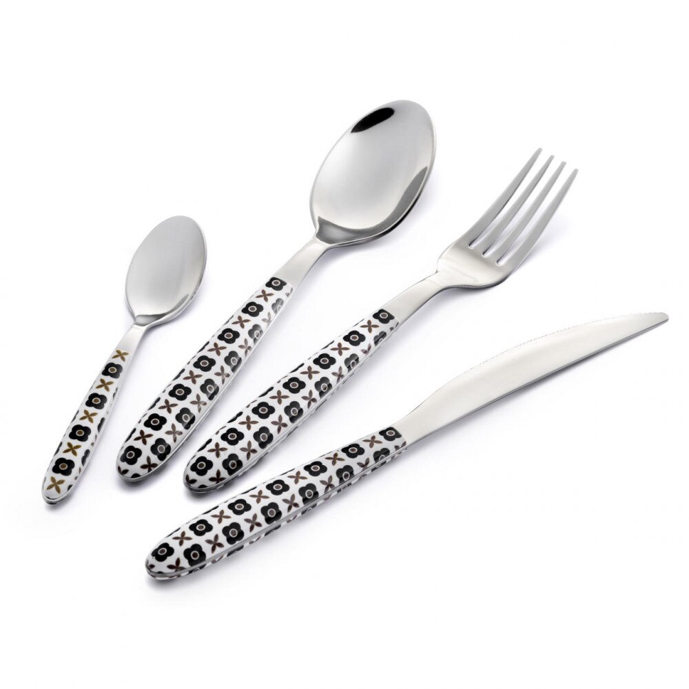 Set tacam Jaquard Alb 24 piese