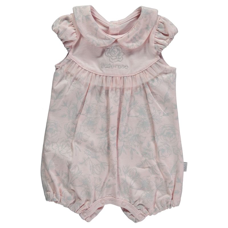 Salopeta din bumbac, Bebetto - Little rose, Roz