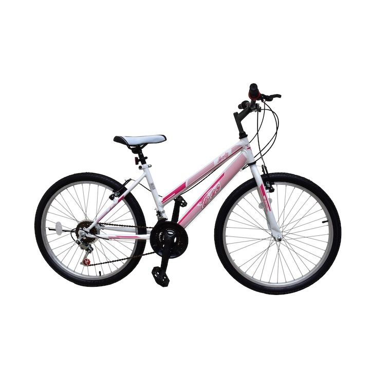 Bicicleta MTB Copii TEC Lady culoare alb/roz roata 24" Otel