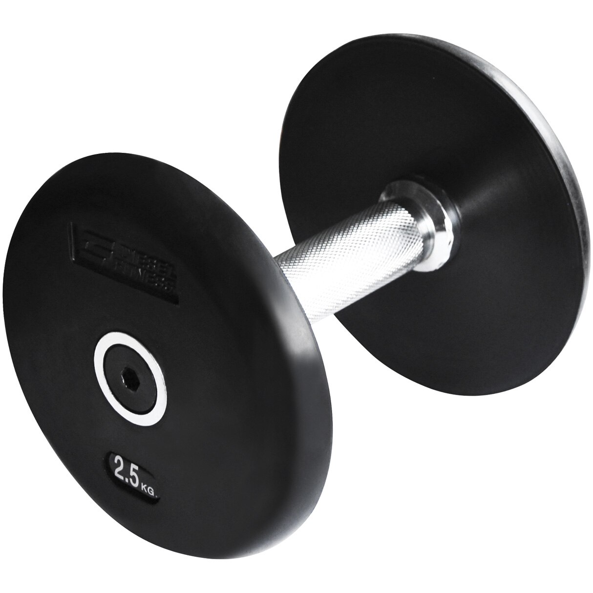 Gantera fitness Kondition, coating cauciuc, 2.5 kg, Negru