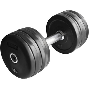 Gantera fitness Kondition, coating cauciuc, 15 kg, Negru Gantera fitness Kondition, coating cauciuc, 15 kg, Negru
