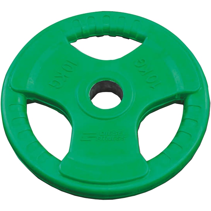 Тежест диск Kondition, Гумено покритие, 10 кг, Зелен