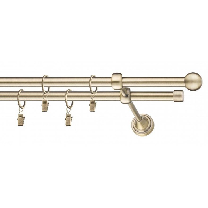 Galerie metalica Terra dubla 16mm x 3.2m, antique brass (auriu antic)