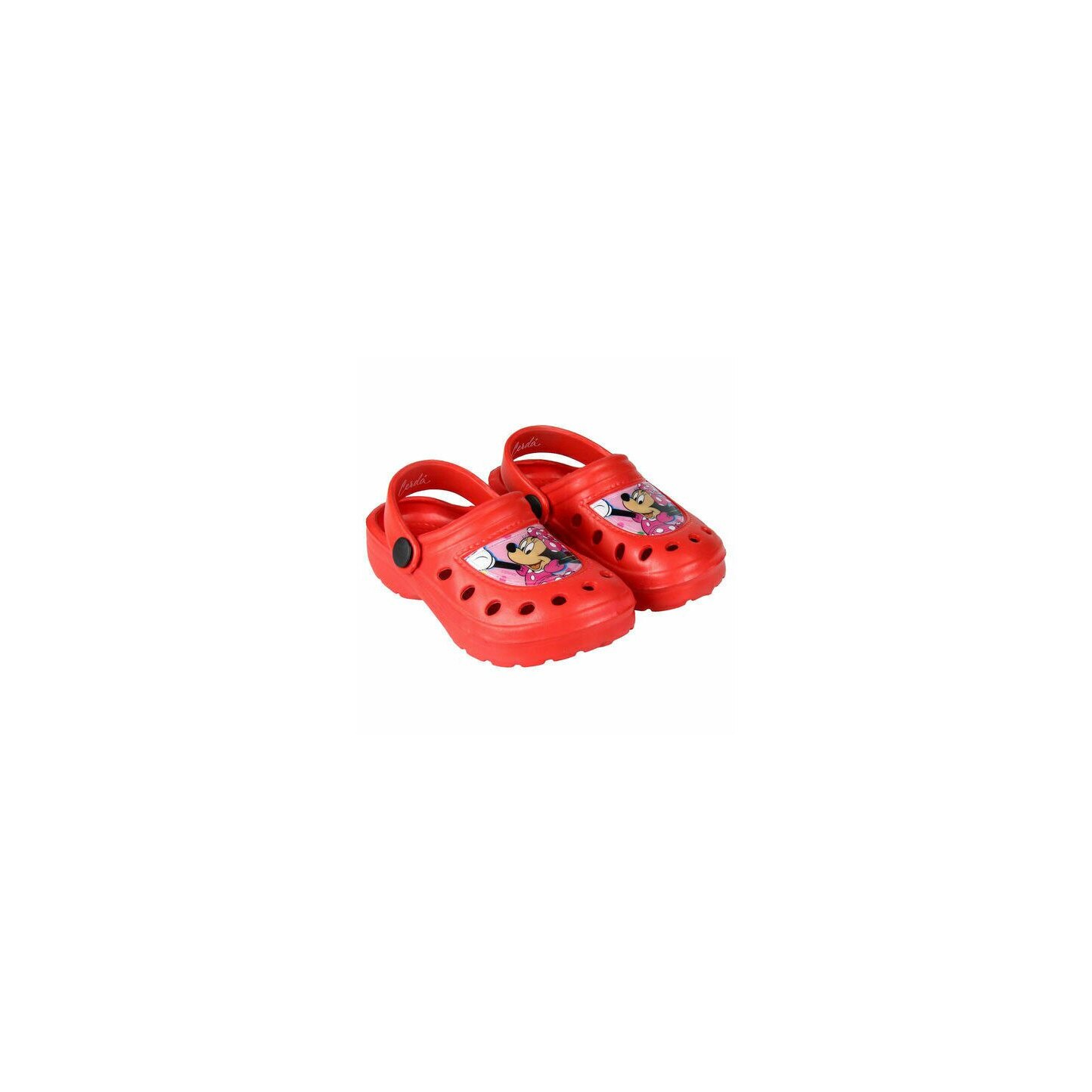 Saboti pentru plaja, Minnie Mouse cu fundita, rosii