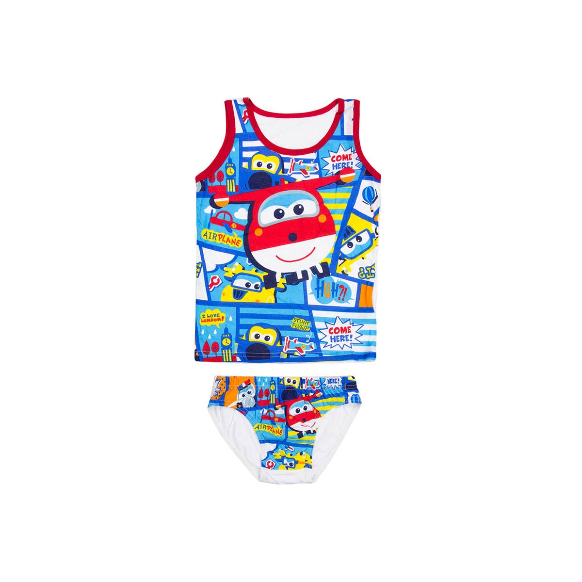Set maiou si chiloti, Super Wings, pentru baieti, alb