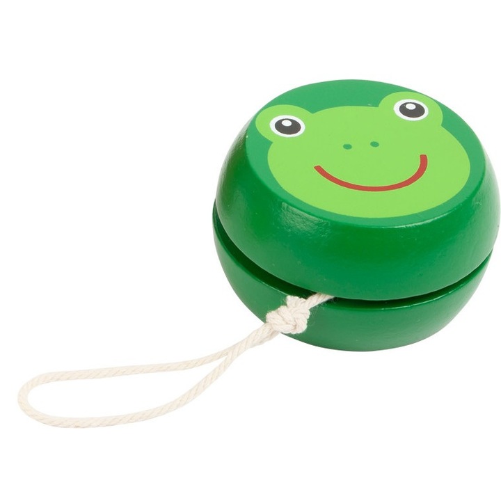 Yoyo din lemn verde, broscuta, 3 ani+