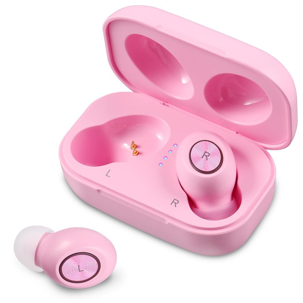 Casti Bluetooth 5.0 Wireless Stereo Katmai, Control Volum, Microfon puternic, Handsfree, Pairing automat, Roz