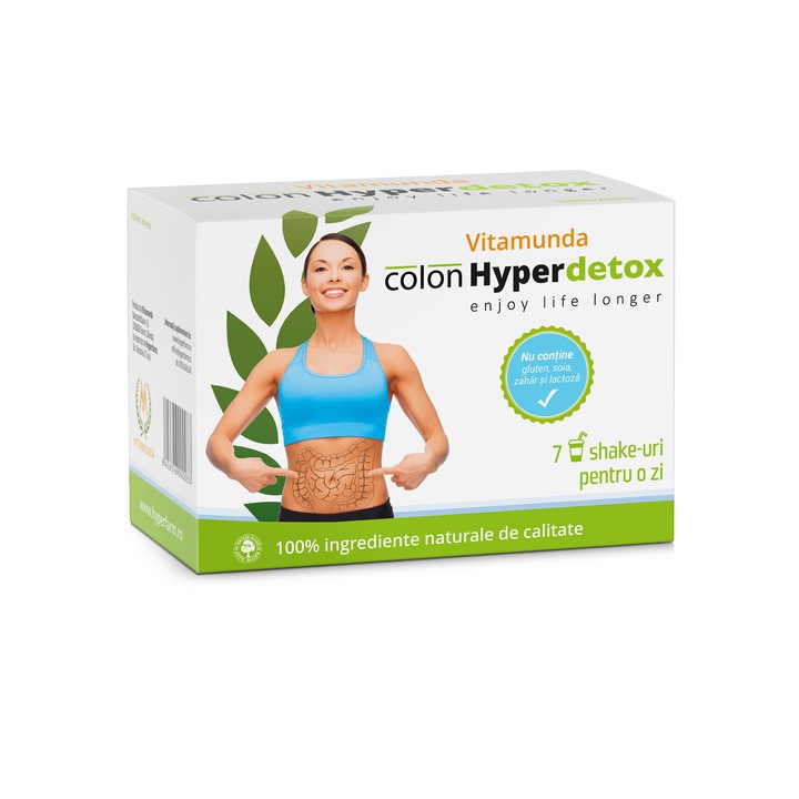 Colon Hyperdetox, detoxifiere intestinala, pachet pentru 1 zi, 7 plicuri
