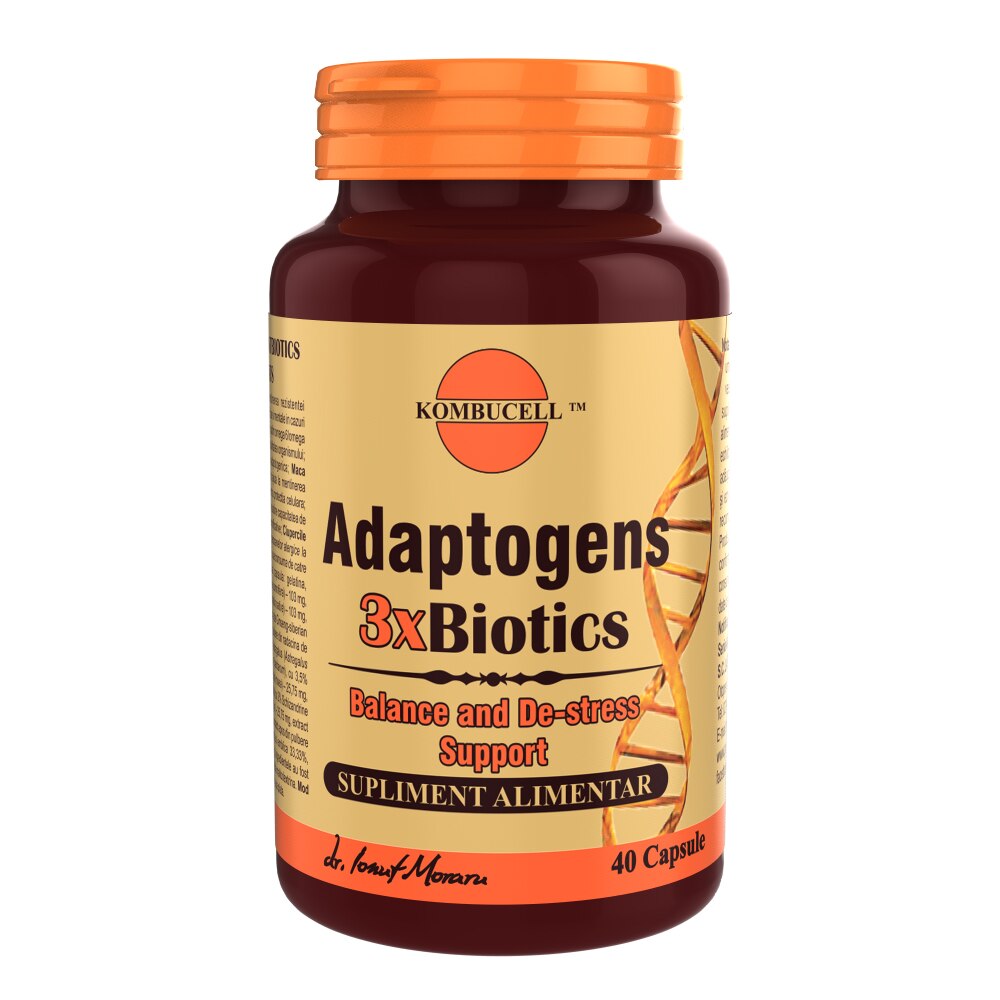 Adaptogens 3xBiotics, antioxidant, creste energia, 40 capsule, Pro Natura
