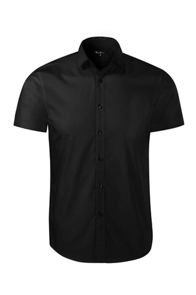 Camasa barbati model cambrat Malfini maneca scurta, Negru