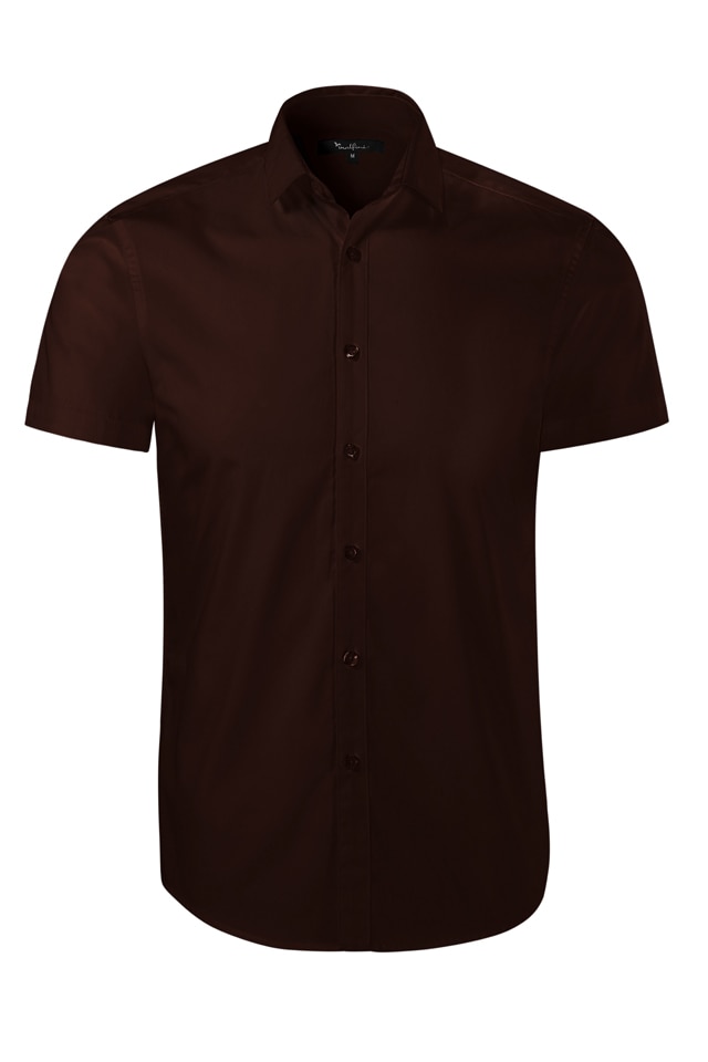 Camasa barbati model cambrat Malfini maneca scurta, Maro