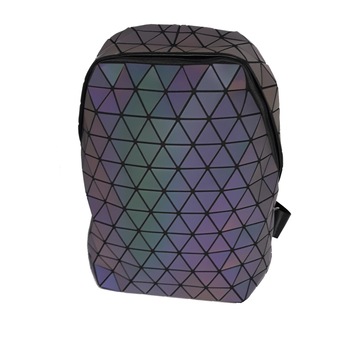 Rucsac dama, multicolor, cu efect reflectorizant, model geometric, dimensiune 45x38x12cm Rucsac dama, multicolor, cu efect reflectorizant, model geometric, dimensiune 45x38x12cm