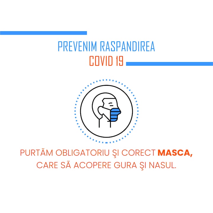 Afis autocolant Poarta masca, format A3