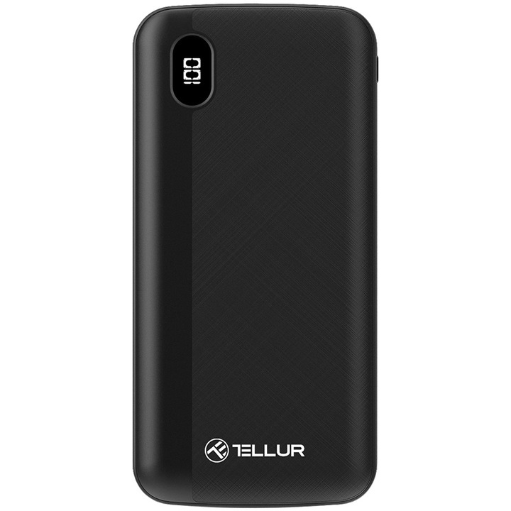 Acumulator extern Tellur PD100, 10000mAh, 2xQC3.0 + PD 18W, Negru