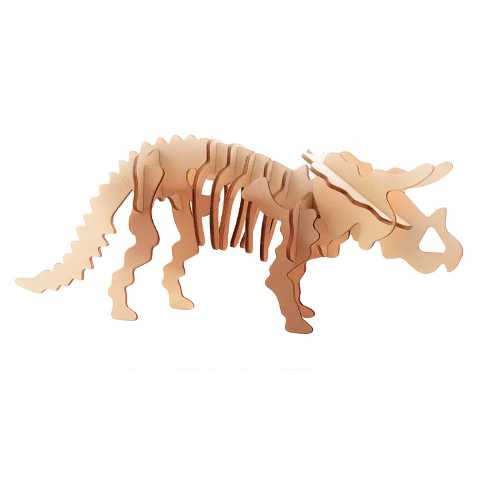 Fa puzzle 3D Johntoy Dinoszauruszok - Triceratops