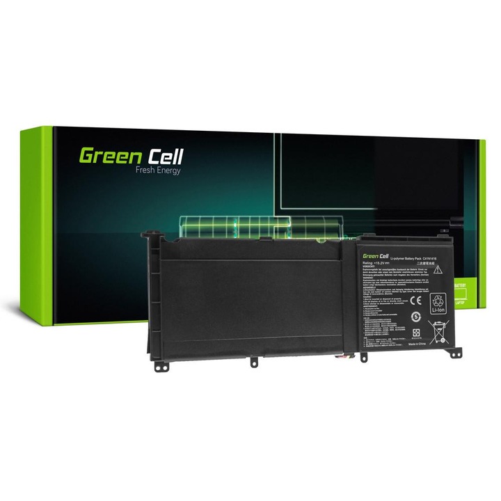 Baterie, Green Cell, C41N1416, Pentru Asus G501J G501JW G501V G501VW Asus Zenbook Pro UX501 UX501J UX501JW UX501V UX501VW / 15.2V 3950