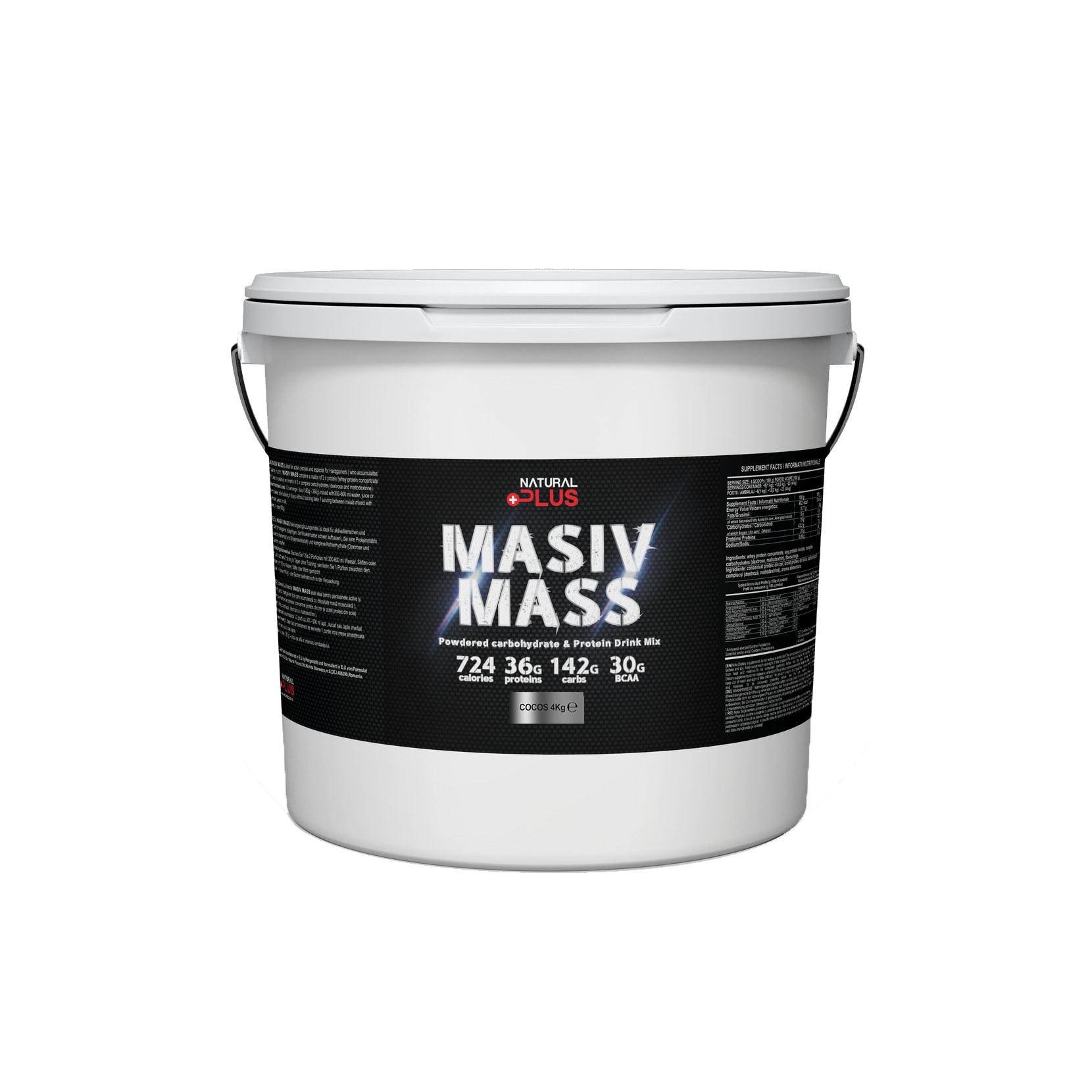 Gainer pentru cresterea masei musculare -Masiv Mass 4000 g, cocos