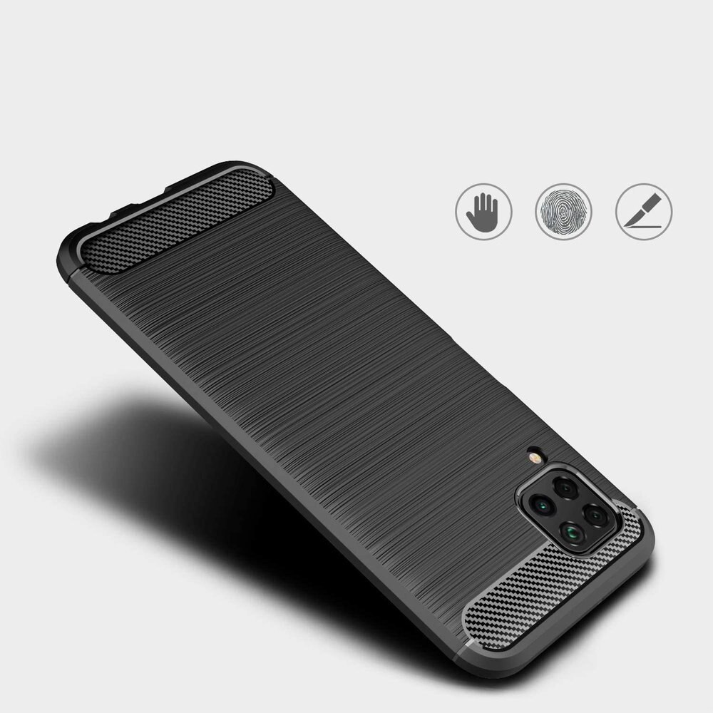 Husa Flexibila Antisoc Carbon pentru Huawei P40 Lite, Negru
