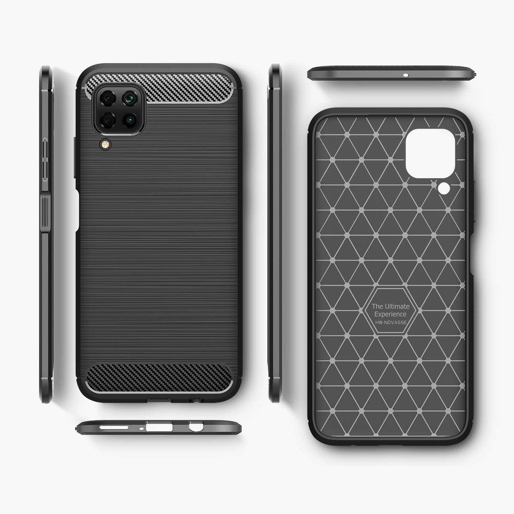 Husa Flexibila Antisoc Carbon pentru Huawei P40 Lite, Negru