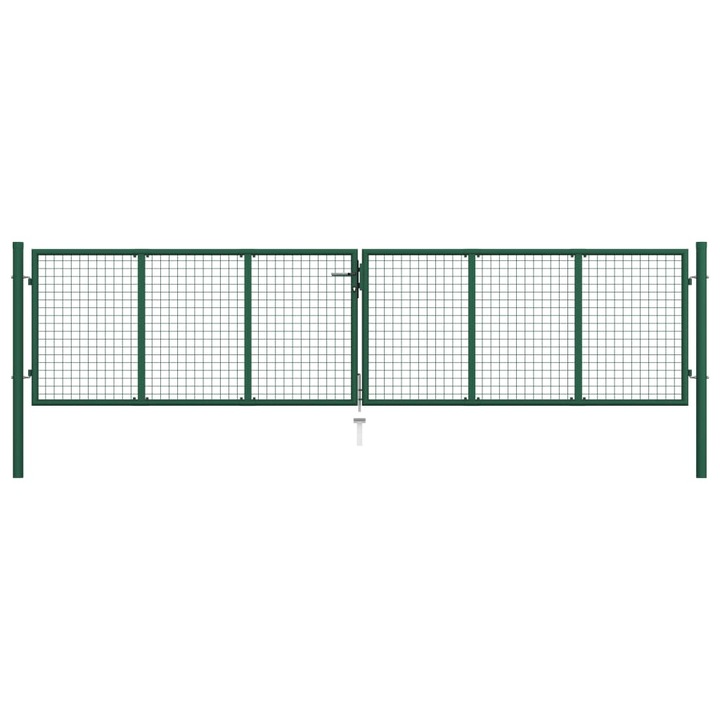 Poarta de gradina din plasa vidaXL, verde, 390 x 100 cm, otel 35.65 kg 145748